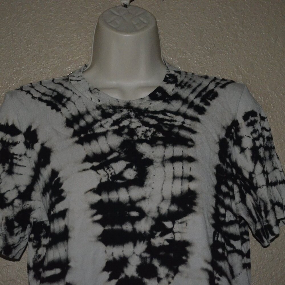 NWT $150 Raquel Allegra Black White Tie Dye Boy Tee T-Shirt - Picture 3 of 8